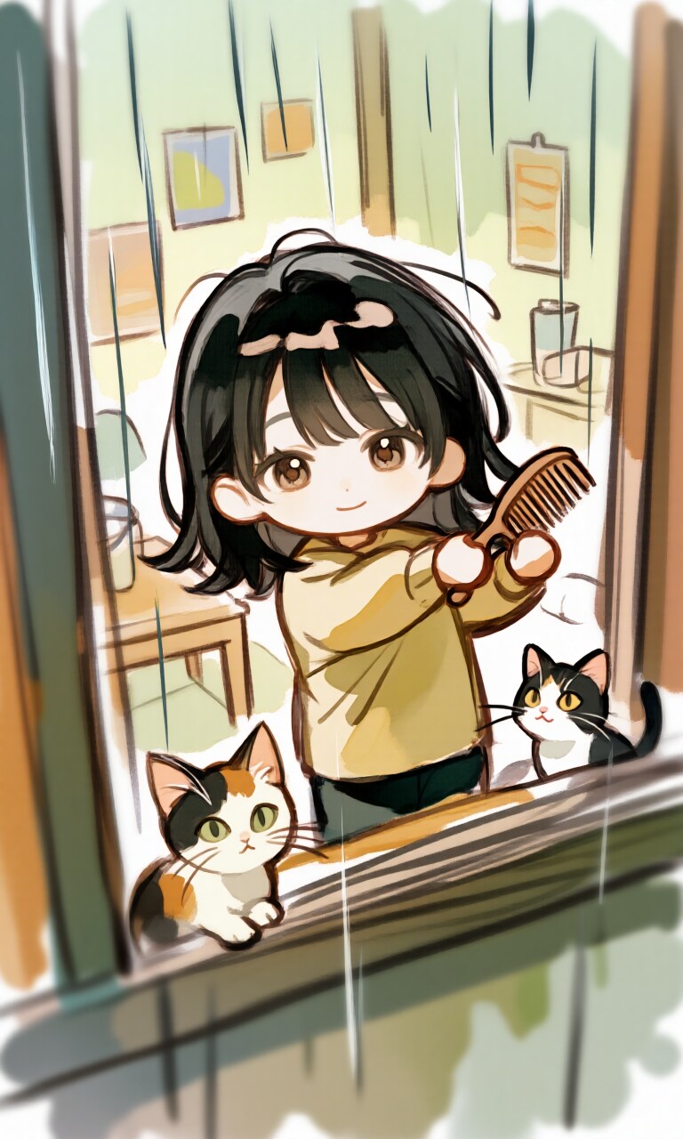 また雨、髪の毛大変