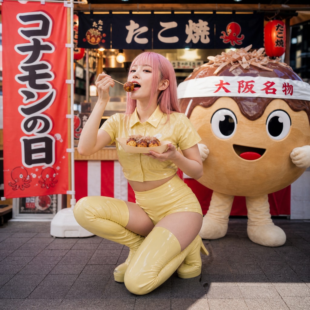 コナモンの日のピンク髪の人