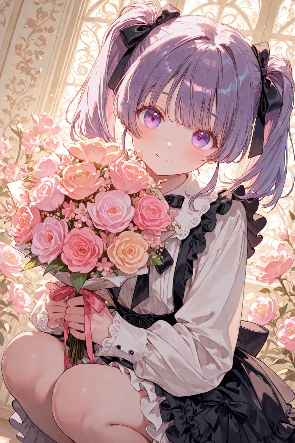 少女と花束