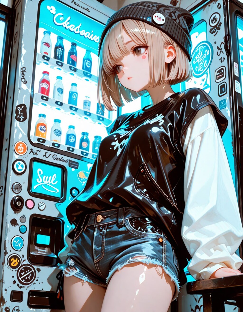 自販機前を塞がないで