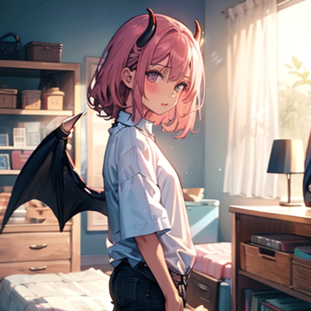 ぶかぶかワイシャツ悪魔っ子250720