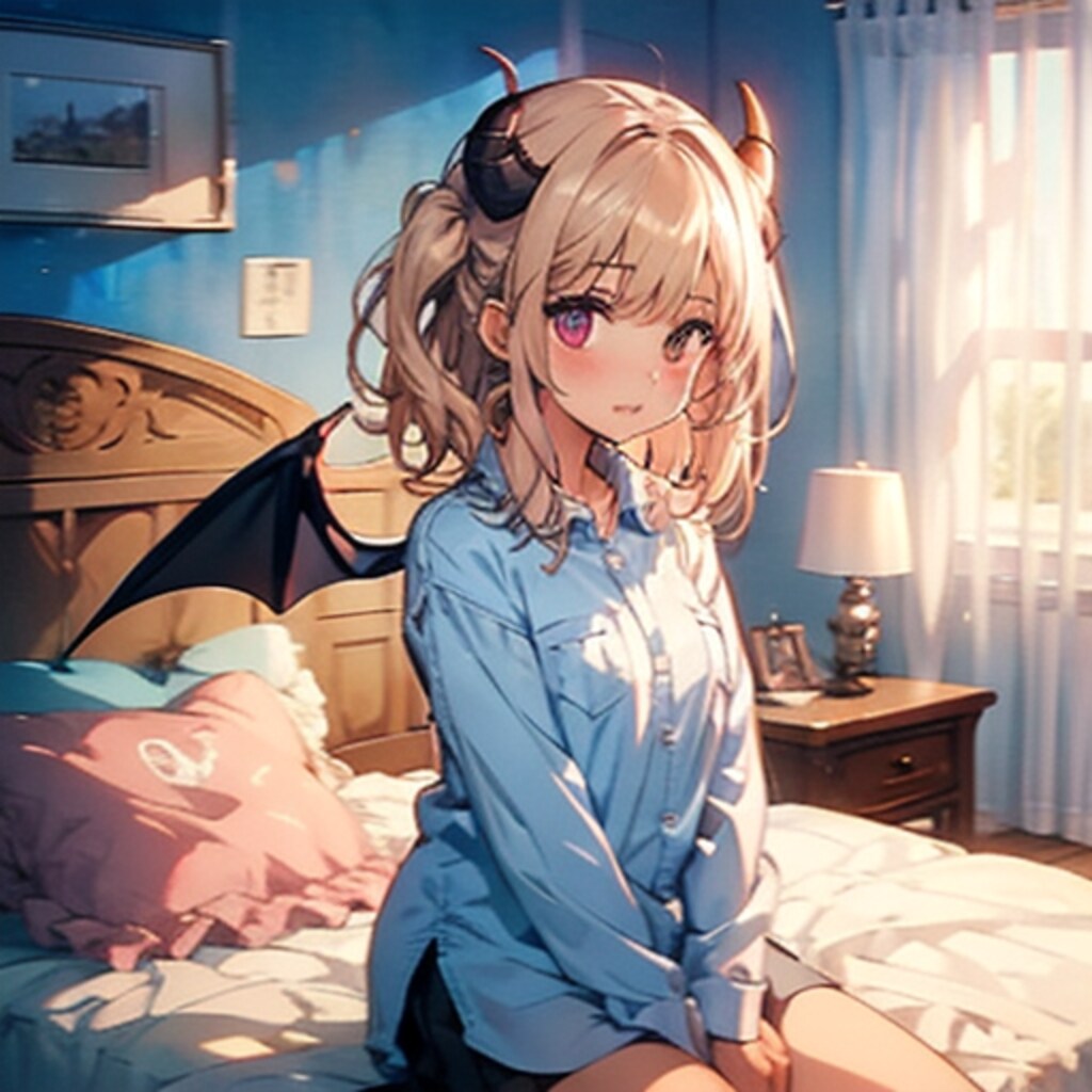 ぶかぶかワイシャツ悪魔っ子250720