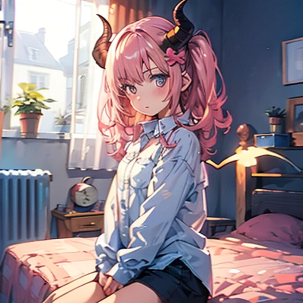 ぶかぶかワイシャツ悪魔っ子250720