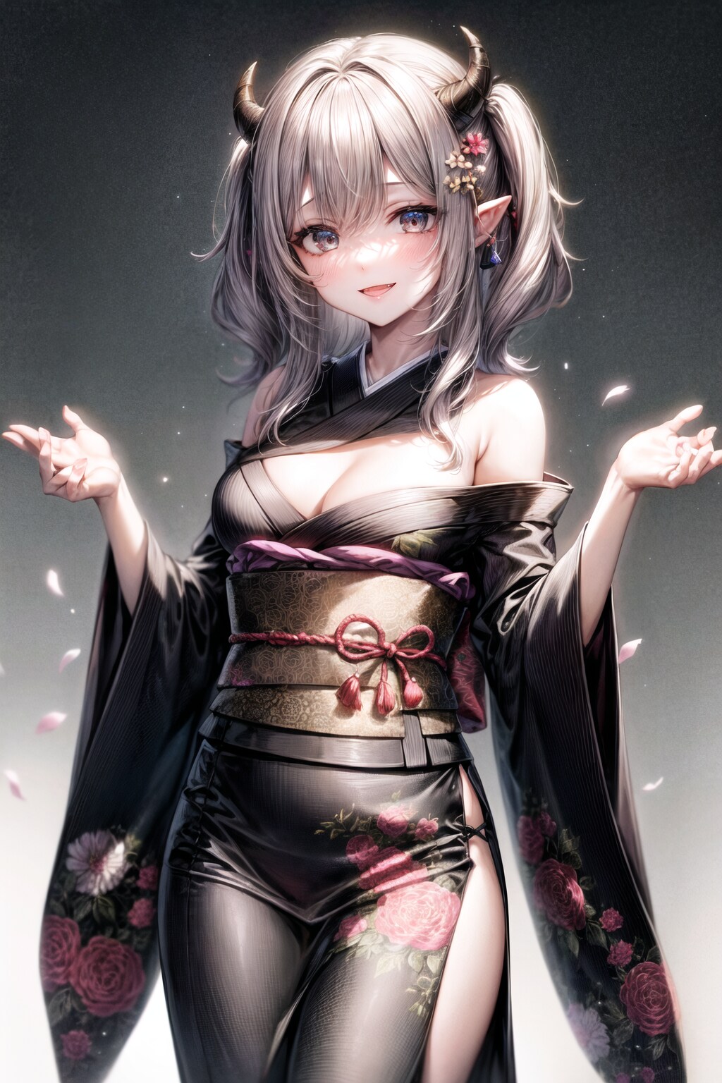 着物を着た悪魔のお姉さん