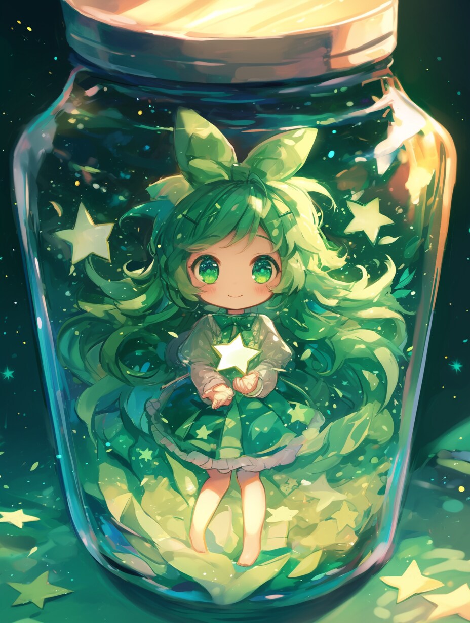 「瓶詰の少女」碧84 | の人気AIイラスト・グラビア