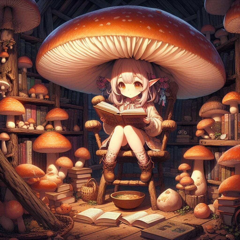 きのこの魔女　読書の時間