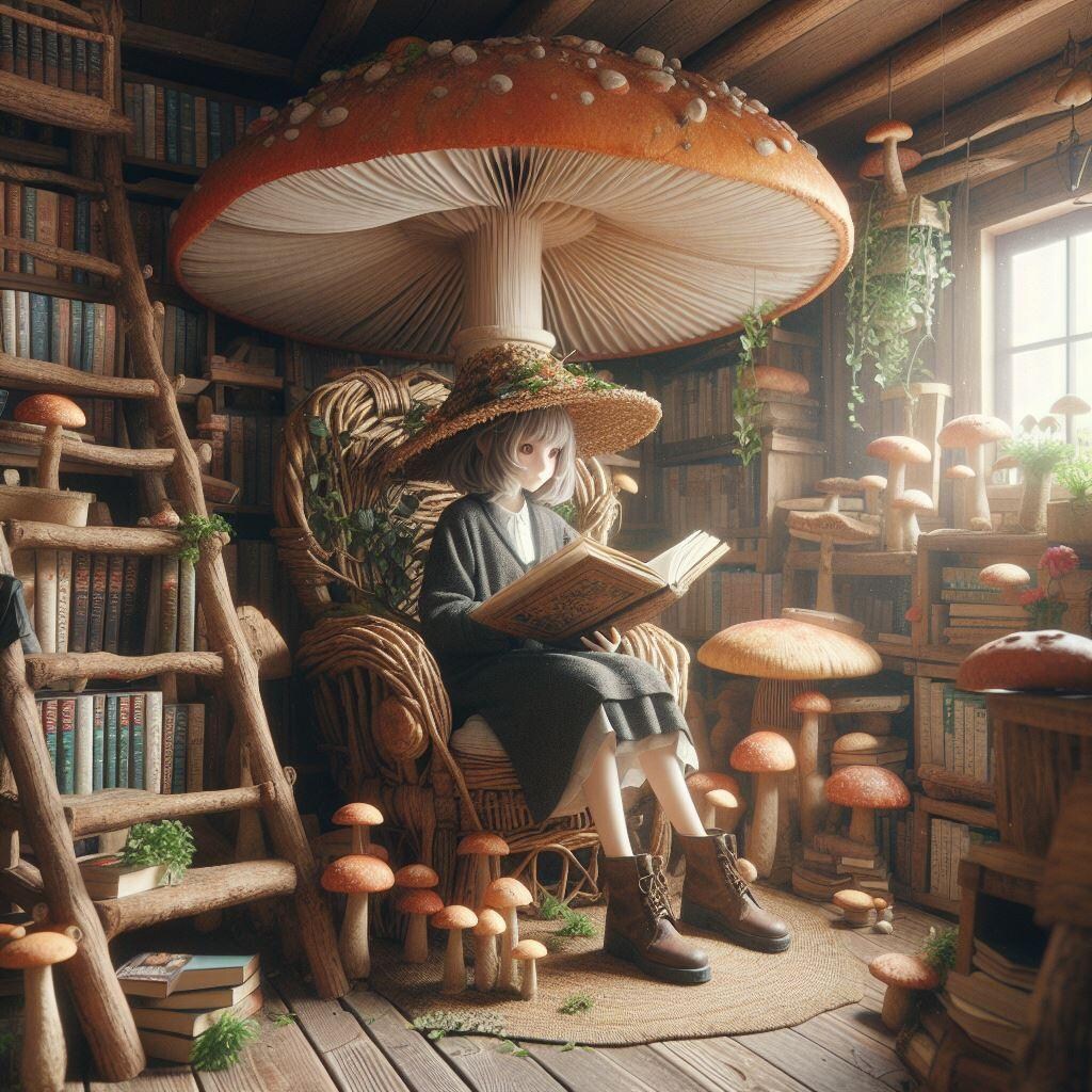 きのこの魔女　読書の時間