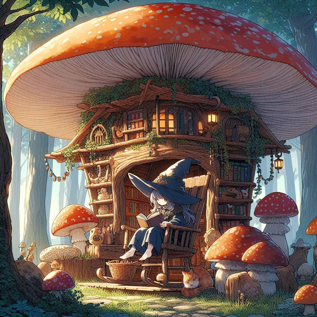 きのこの魔女　読書の時間