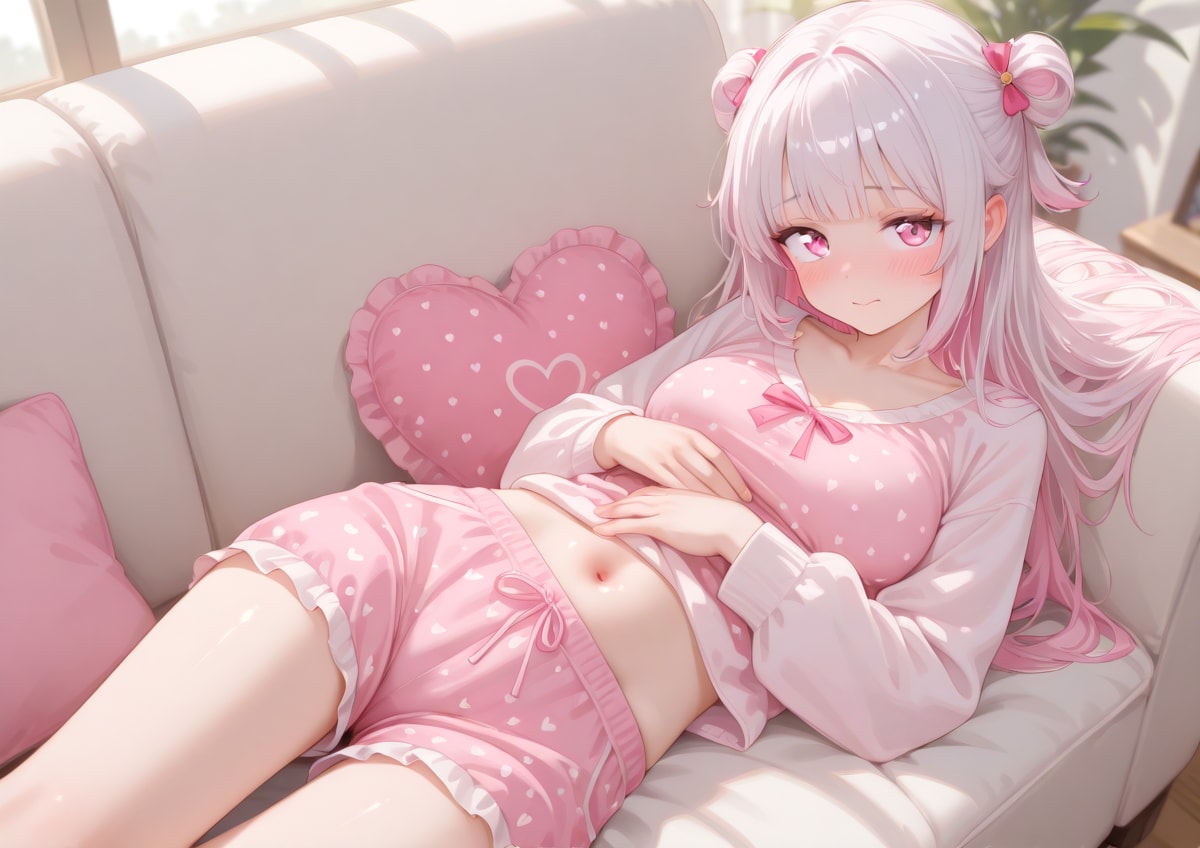 ハート型クッションと
