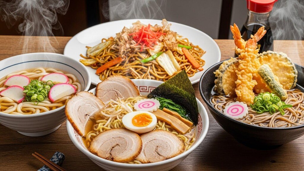 摩訶不思議食堂の4種の麺類セット