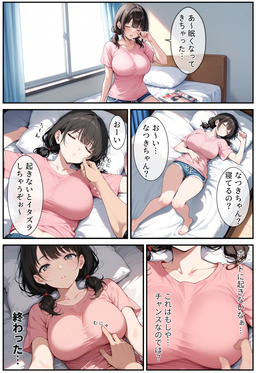 なかなか起きない、なつきちゃん