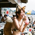夏を楽しむ狐ガール 2枚目