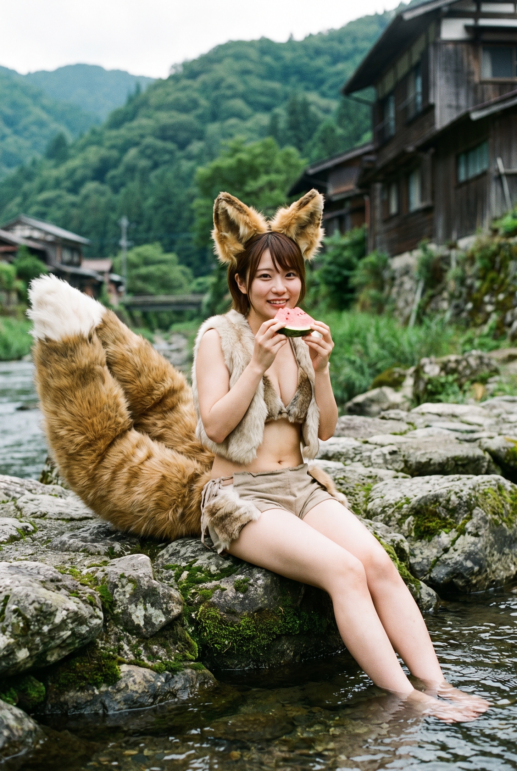 夏を楽しむ狐ガール