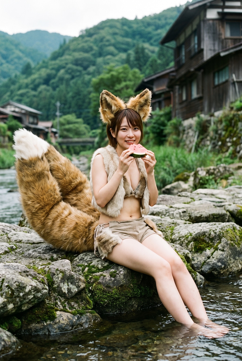 夏を楽しむ狐ガール