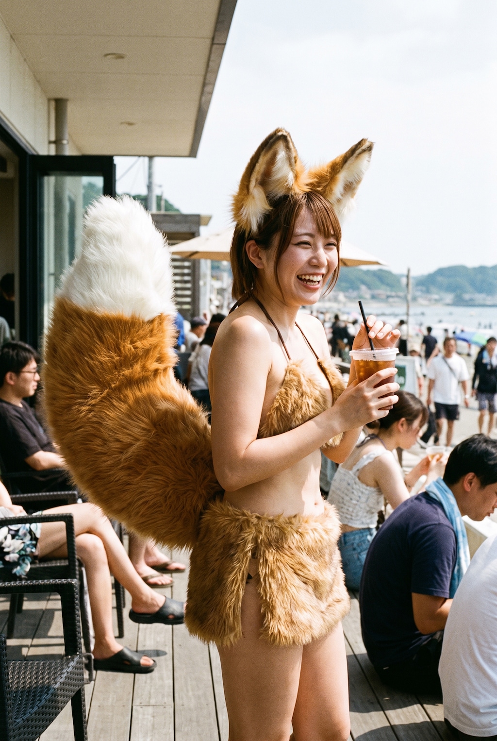 夏を楽しむ狐ガール