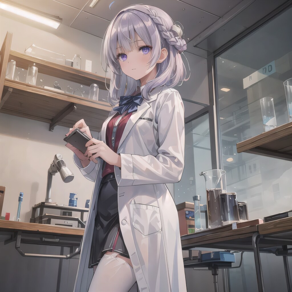 銀髪ボブで白衣の少女５