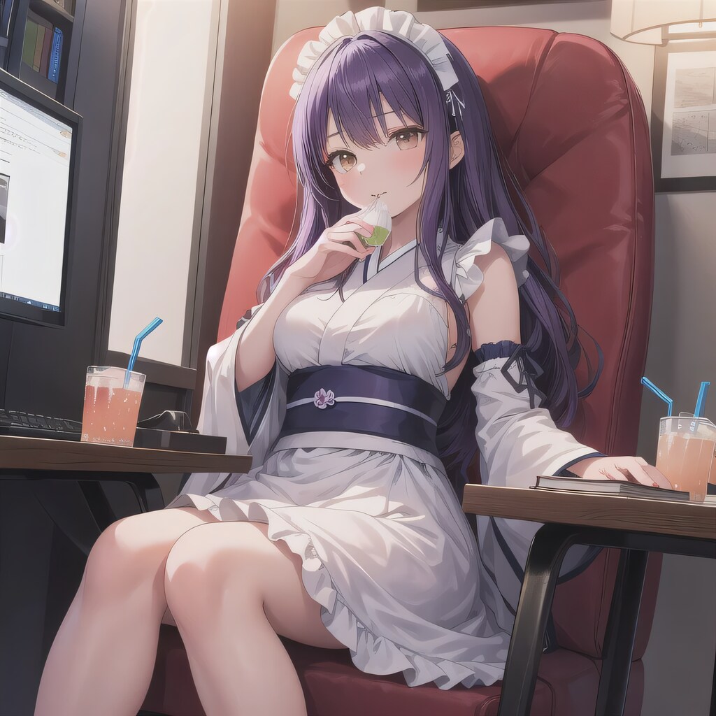 紫髪ロングで漫画喫茶の少女５