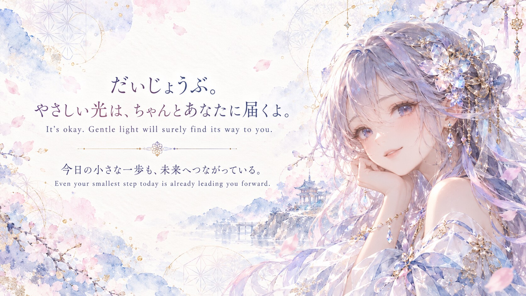 Gentle Light Will Find You  It’s okay.  Gentle light will surely find its way to you.  You do not ha | の人気AIイラスト・グラビア