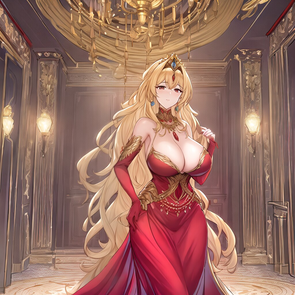 赤ドレス