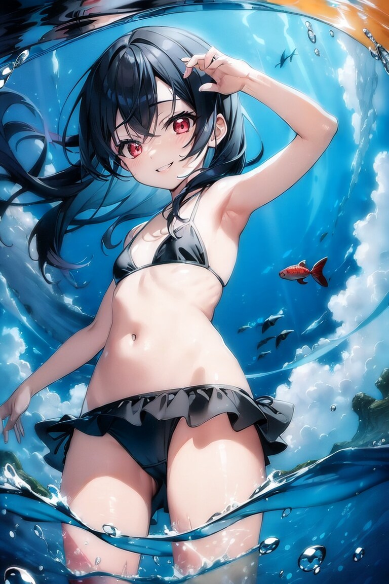 ねぇ！キミも一緒に泳ごうよ！