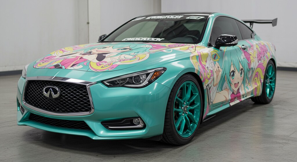 初音ミクとインフィニティクーペ