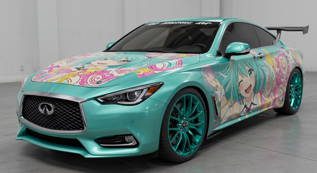 初音ミクとインフィニティクーペ