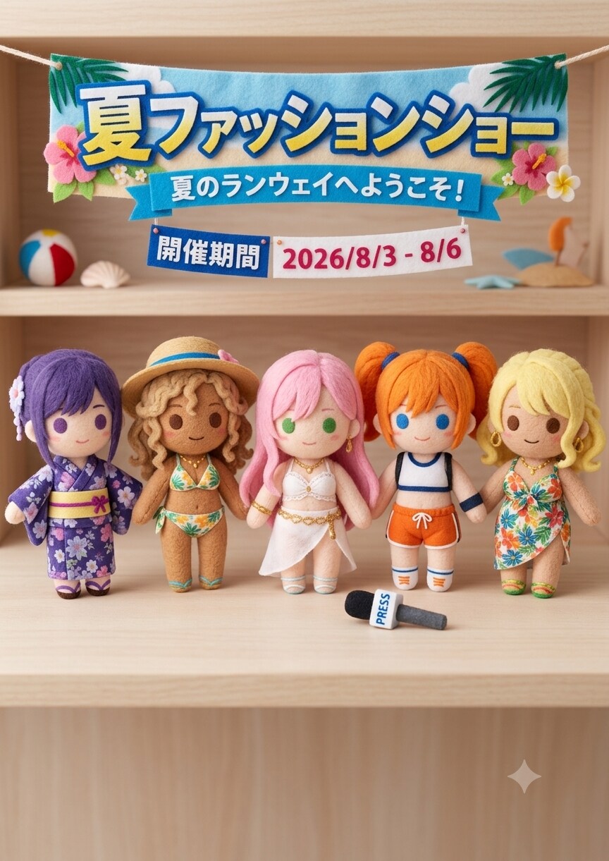 ぬいぐるみたちが大集合！夏のランウェイへようこそ！