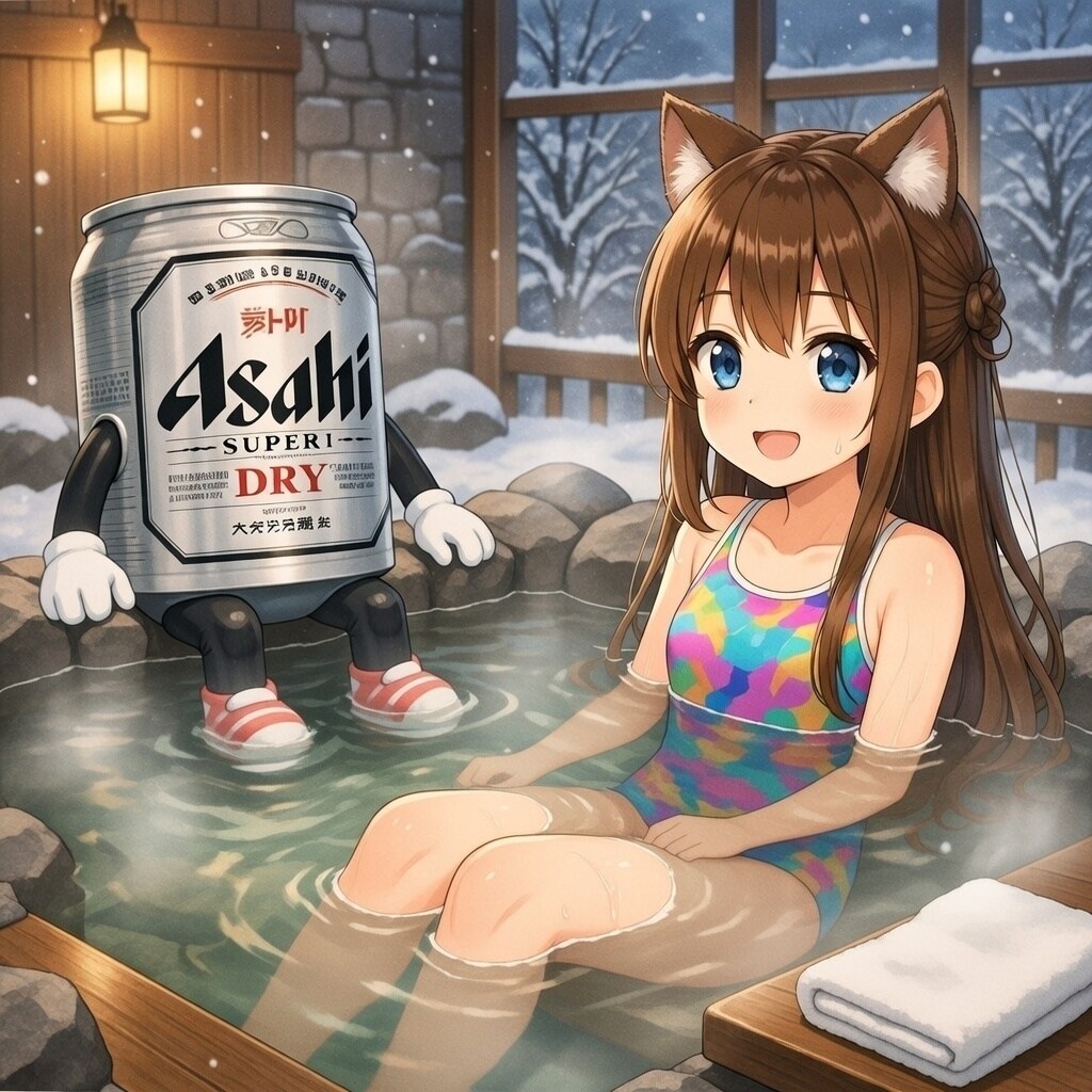 温泉旅館を満喫する小さな女の子