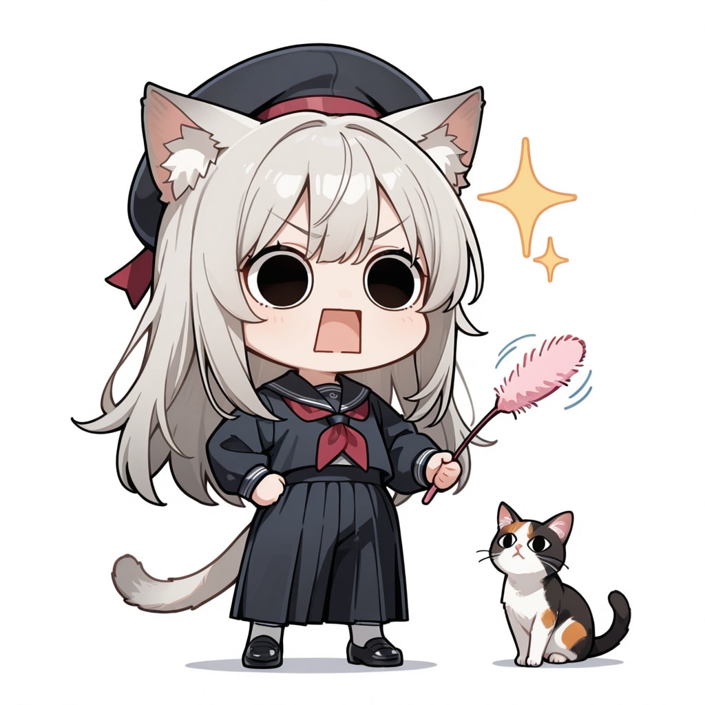 猫じゃらしを装備してしまいよった猫耳えらいこっちゃ嬢 | の人気AIイラスト・グラビア