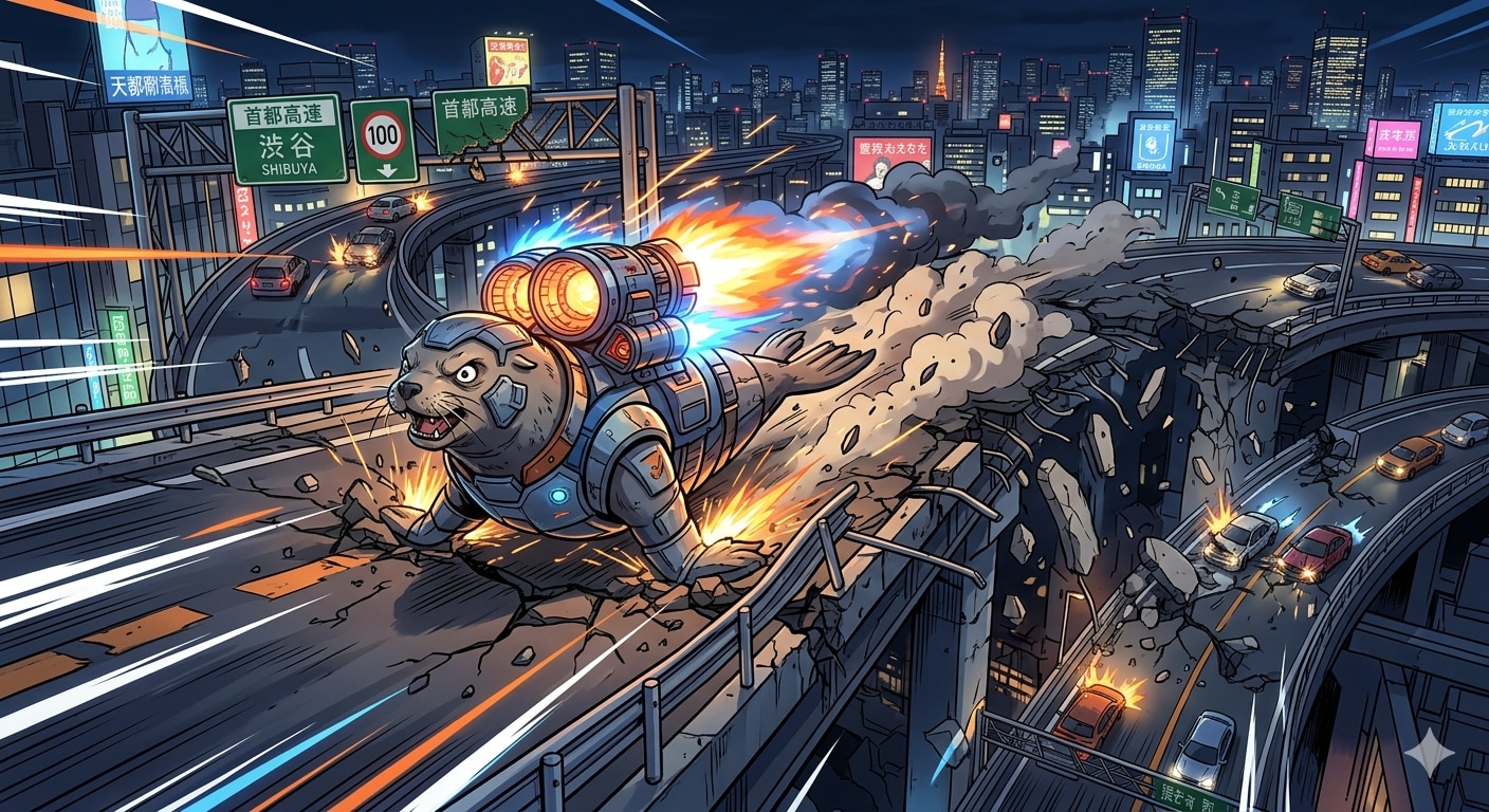 ロケットエンジンを積んだアザラシ | の人気AIイラスト・グラビア