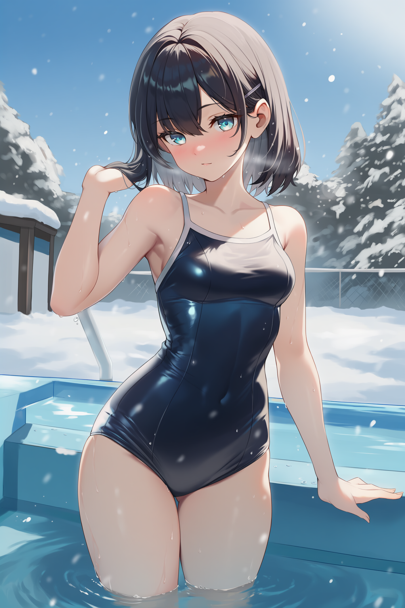 冬のスクール水着