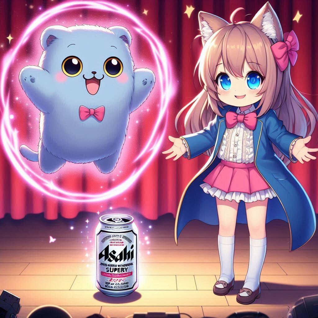 マジックで大きなものも浮かすマジシャンの小さな女の子