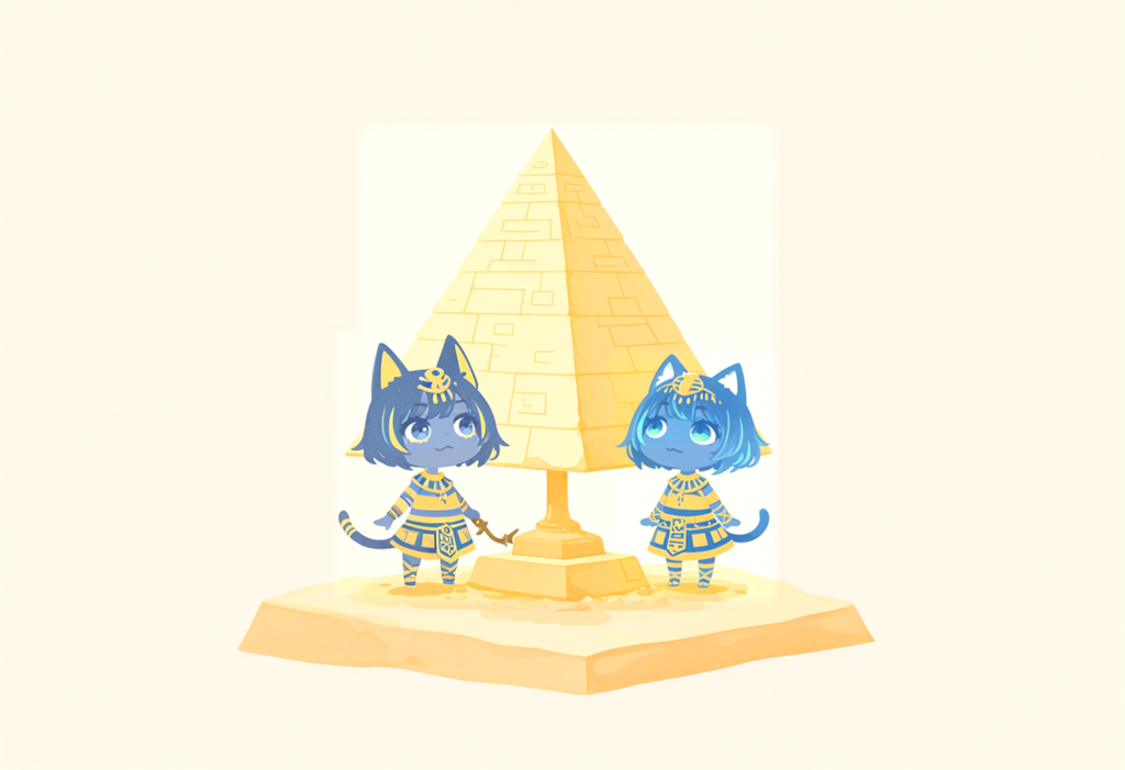 これが新型ピラミッドの模型だニャ