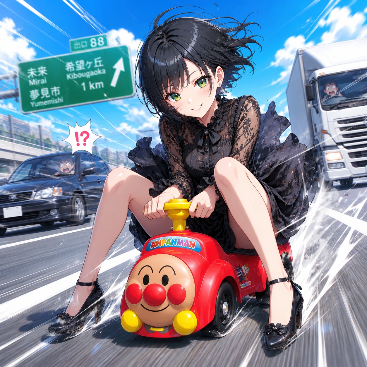 アンパンマンカーで爆走する藍音ちゃん