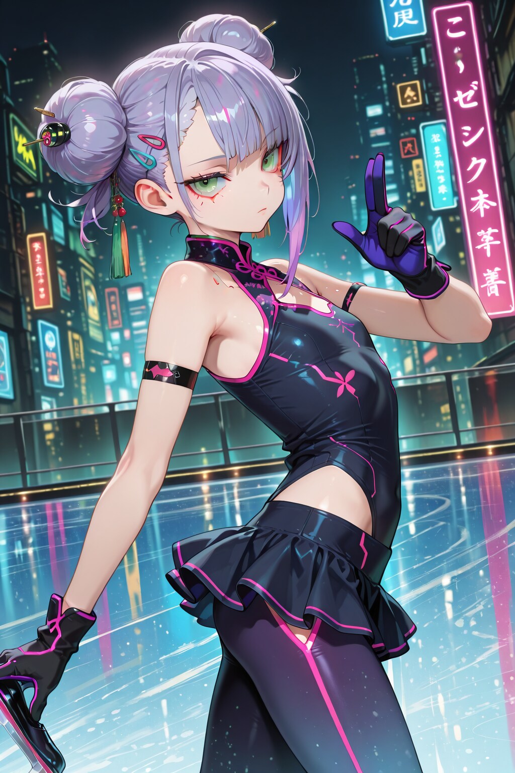 サイバーパンク×スケート衣装