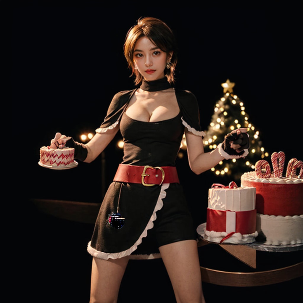 「美墨なぎさ」のプリキュアパワー！へそ出しクリスマスコスプレで輝くキュアブラック