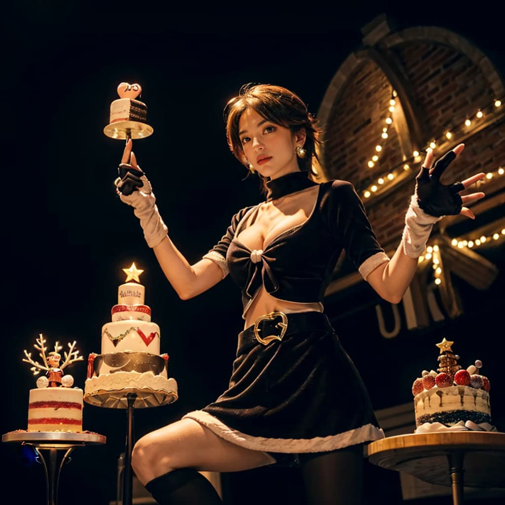 「美墨なぎさ」のプリキュアパワー！へそ出しクリスマスコスプレで輝くキュアブラック