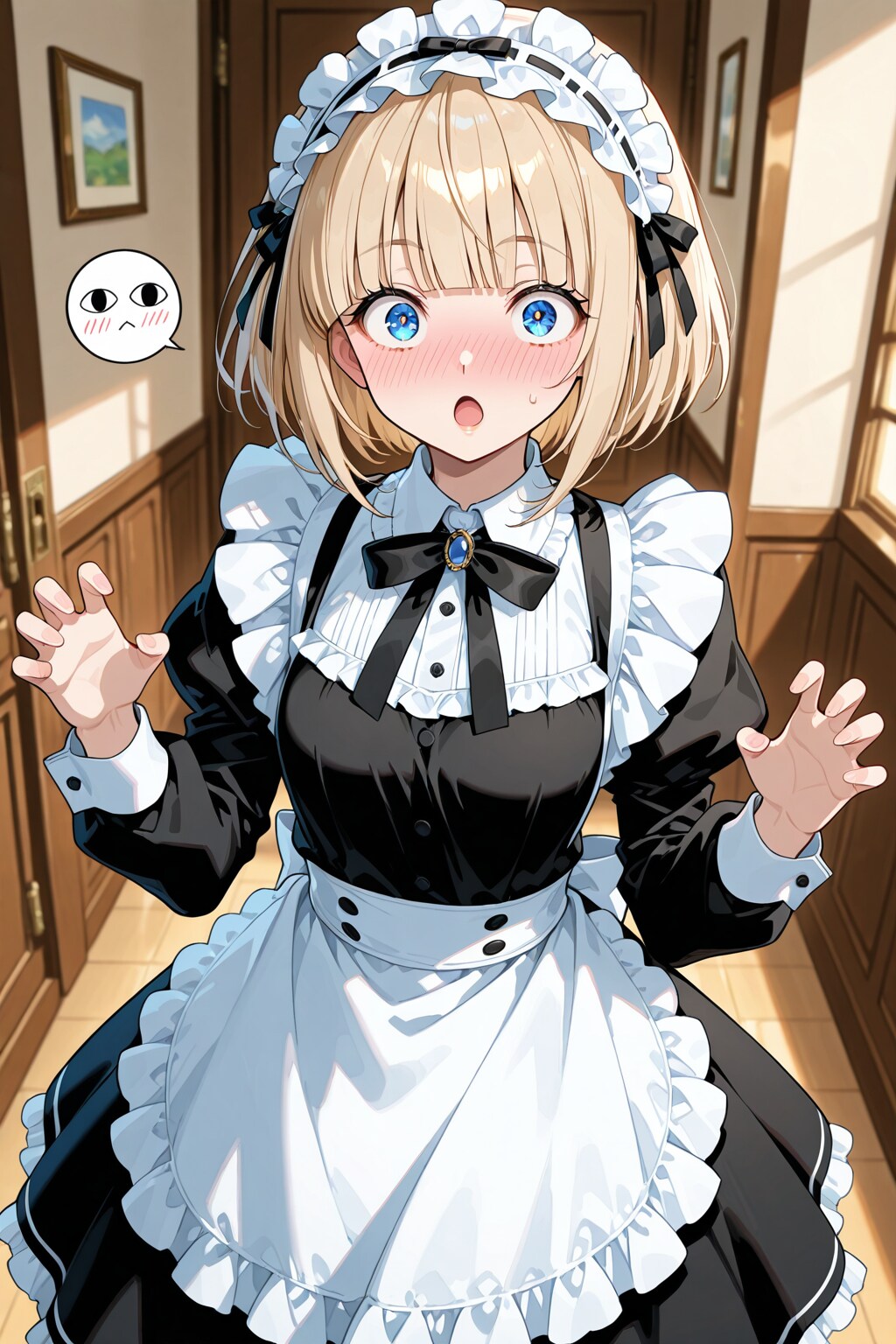 びっくりするメイドちゃん