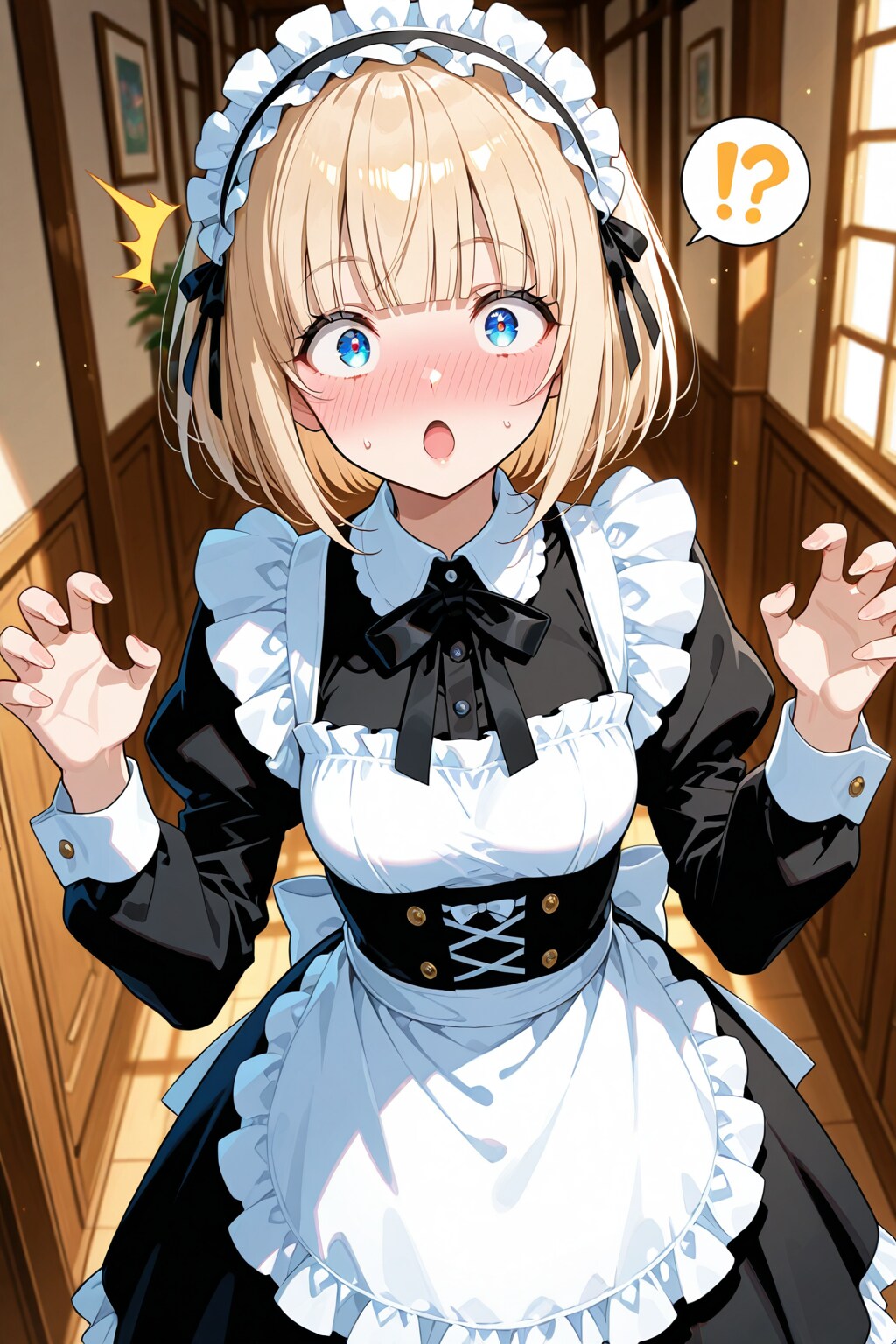 びっくりするメイドちゃん