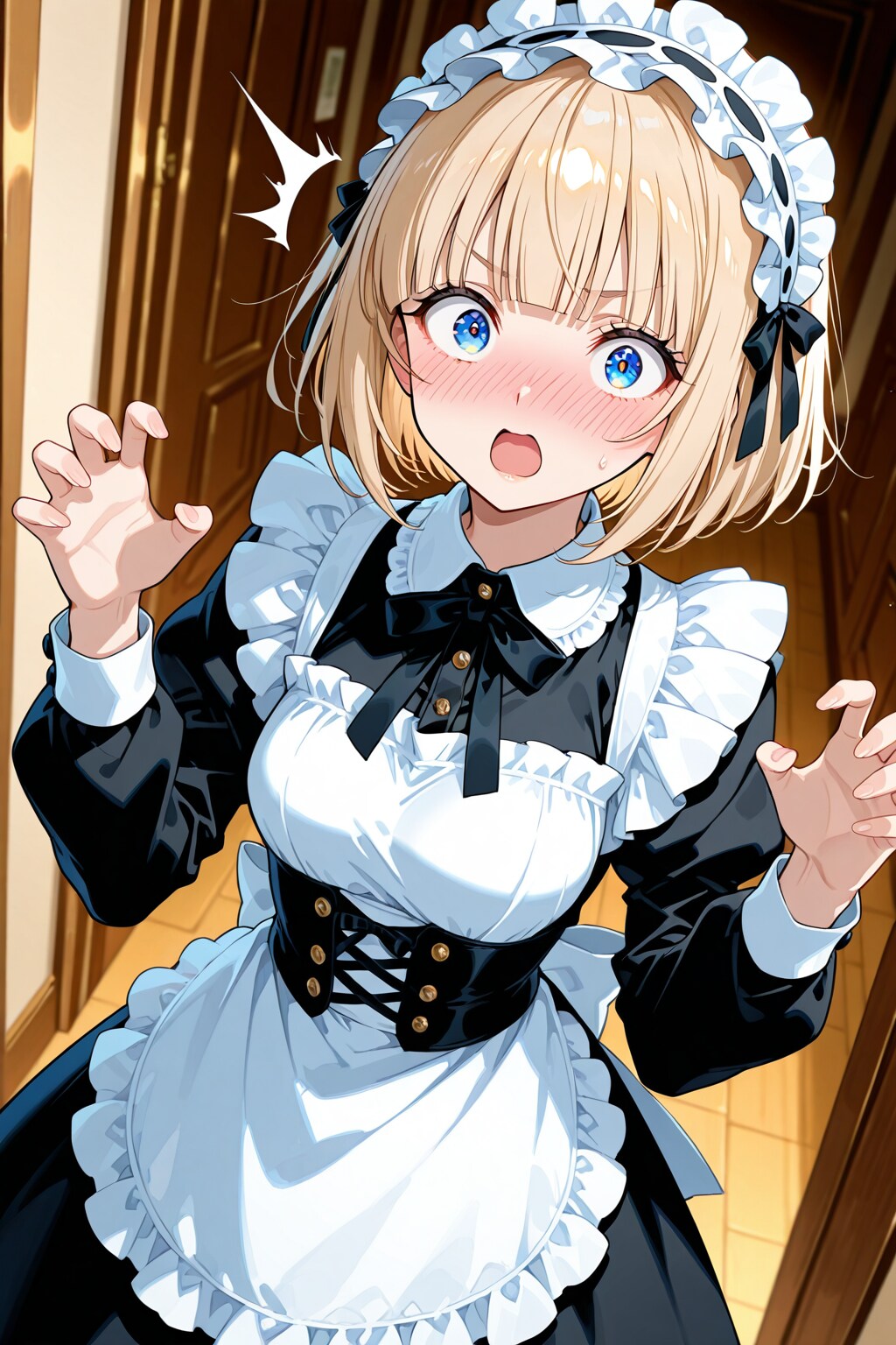 びっくりするメイドちゃん