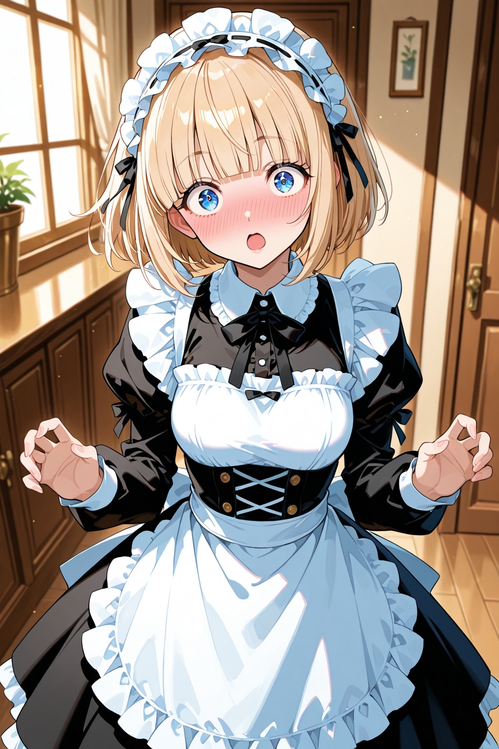 びっくりするメイドちゃん