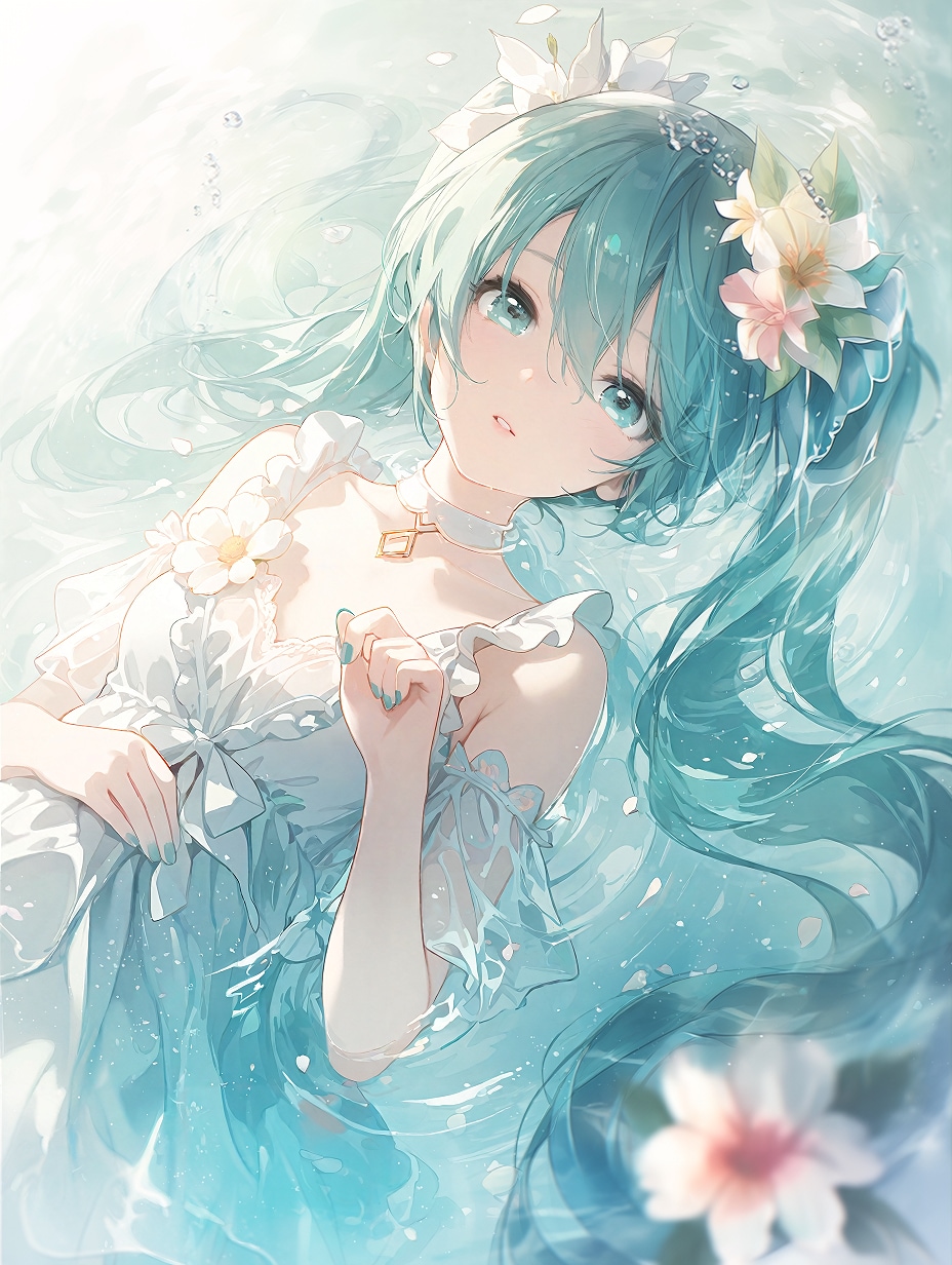 水に浮かぶ花