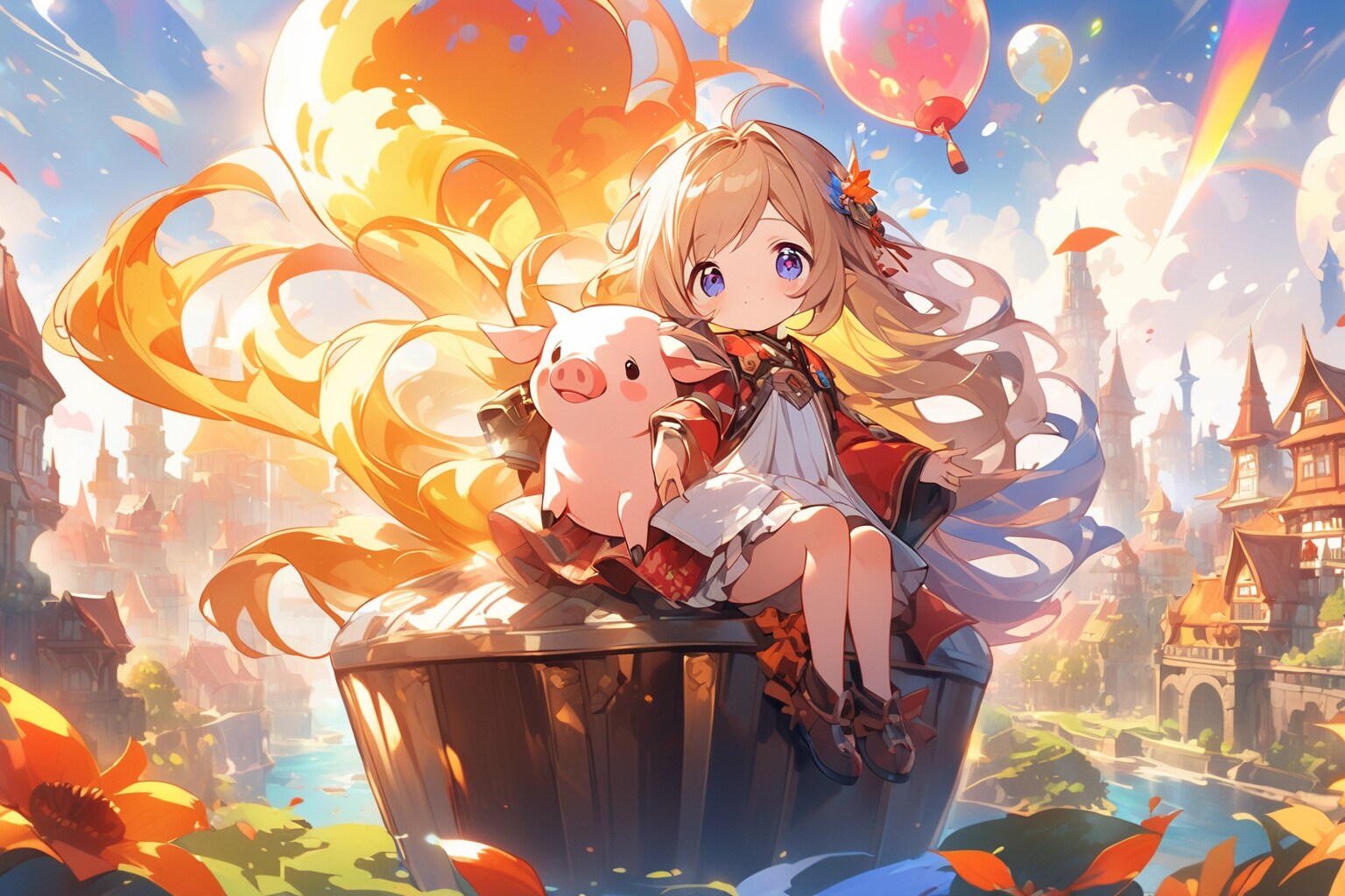 ぶたさんと少女 | の人気AIイラスト・グラビア