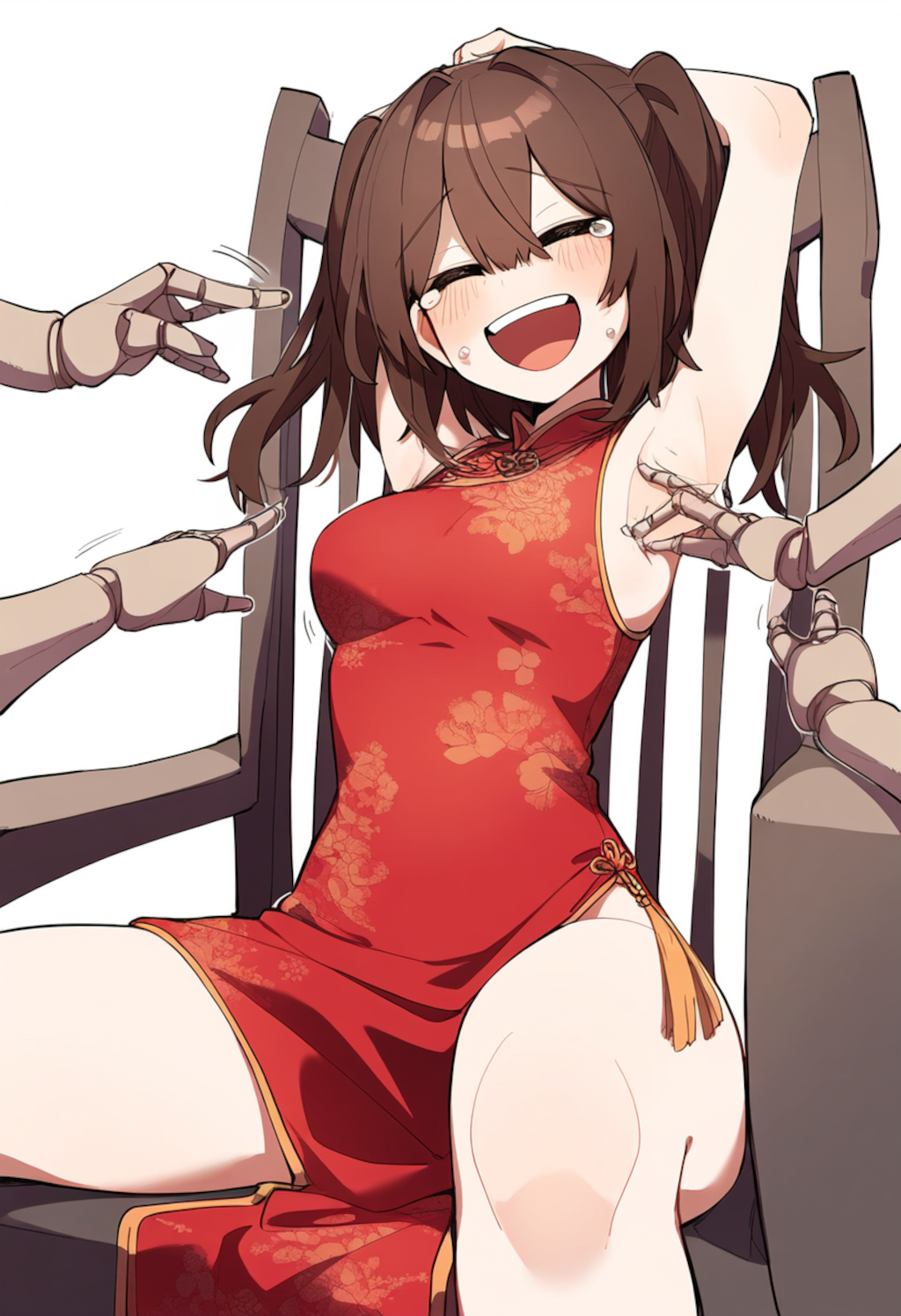 あはははははははははは、木人がくすぐってくるなんて聞いたことないアルよ！お前たち、やめるアルよ！