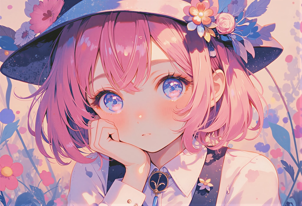 ピンクの髪の女の子