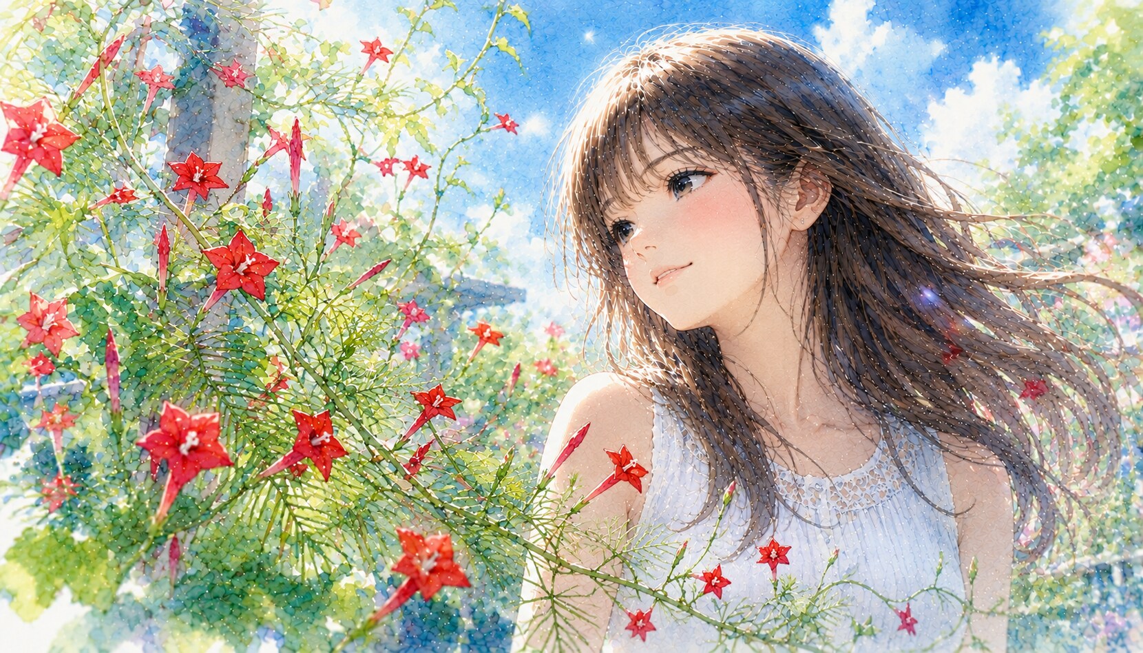 誕生花　0810 ルコウソウ