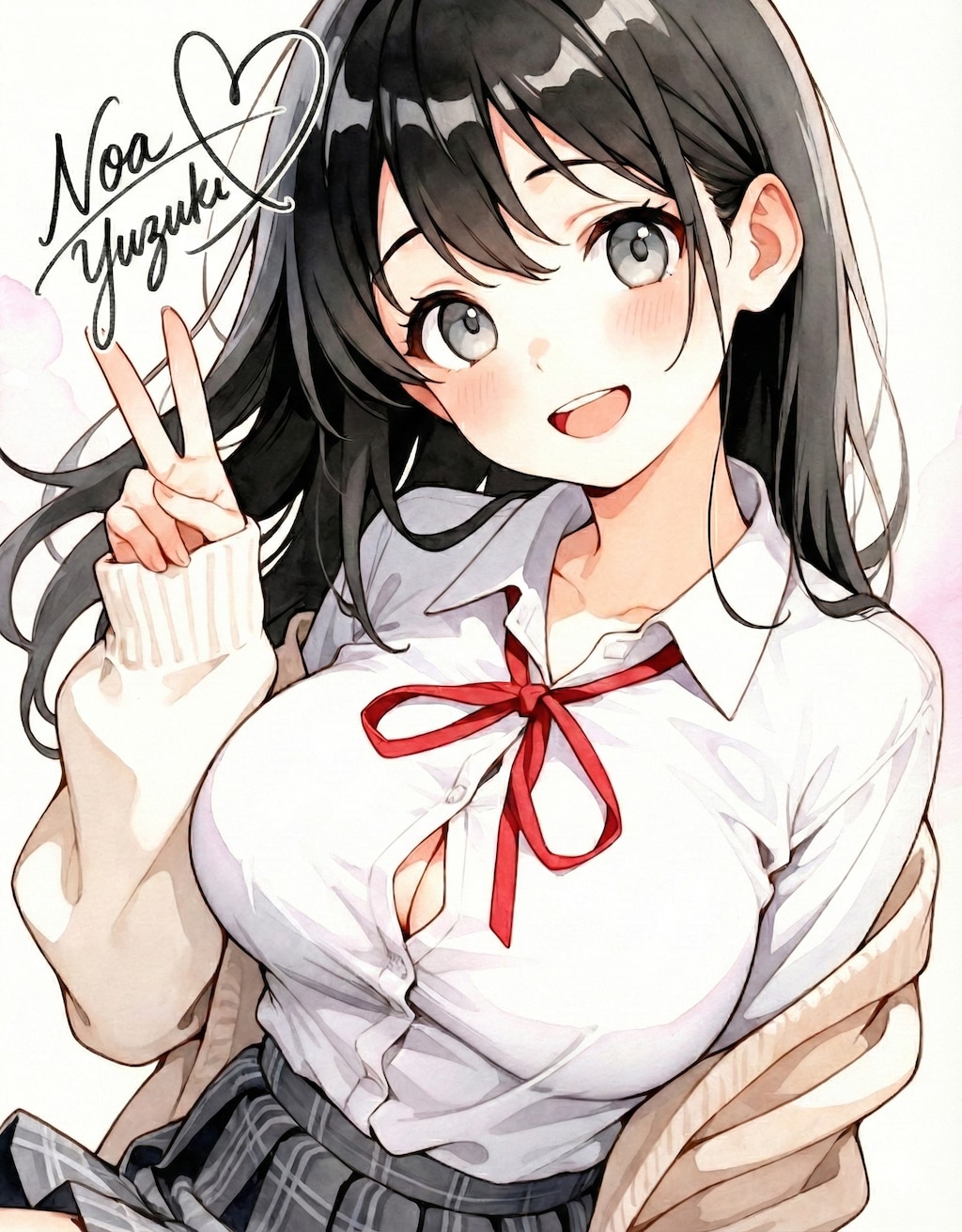 柚月ノア　サイン色紙