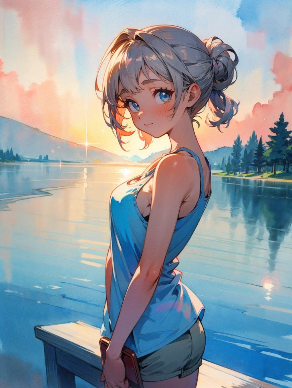 湖畔にて