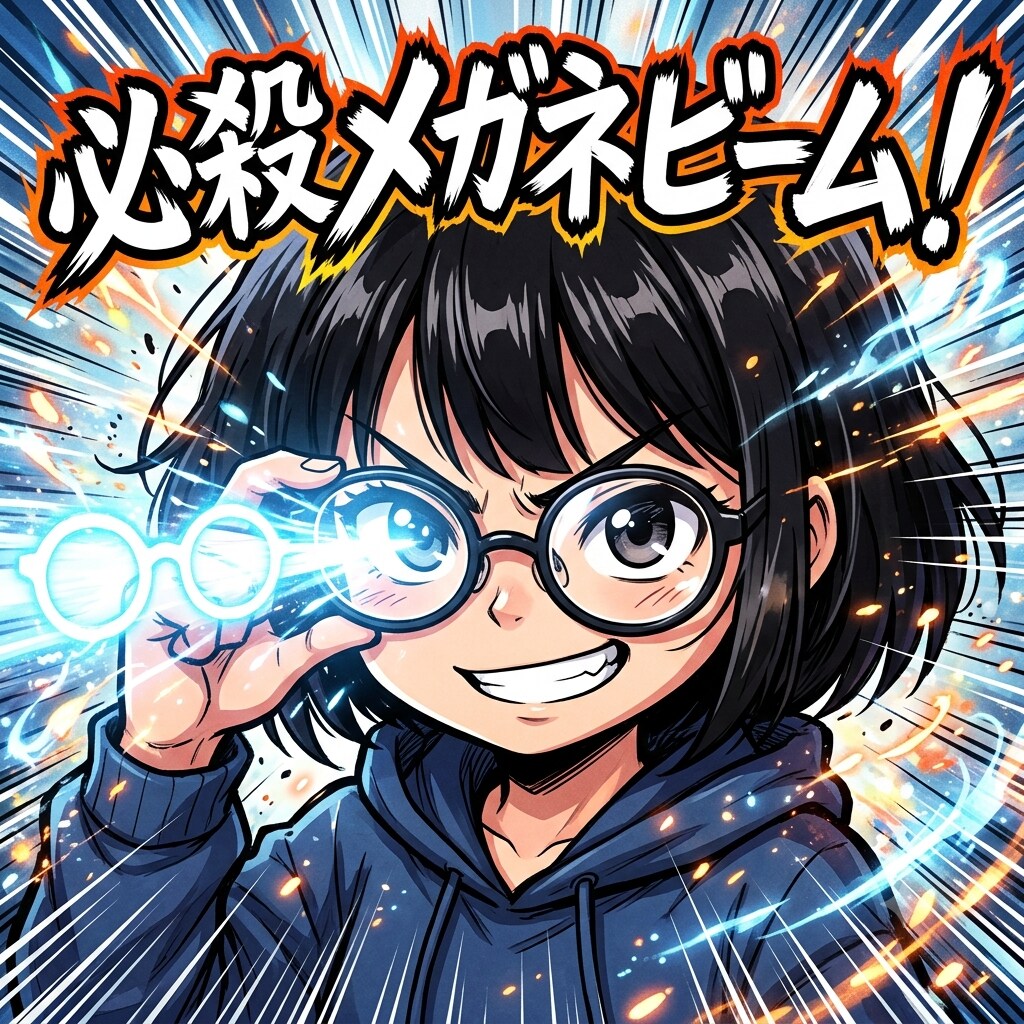 必殺！メガネビーム！