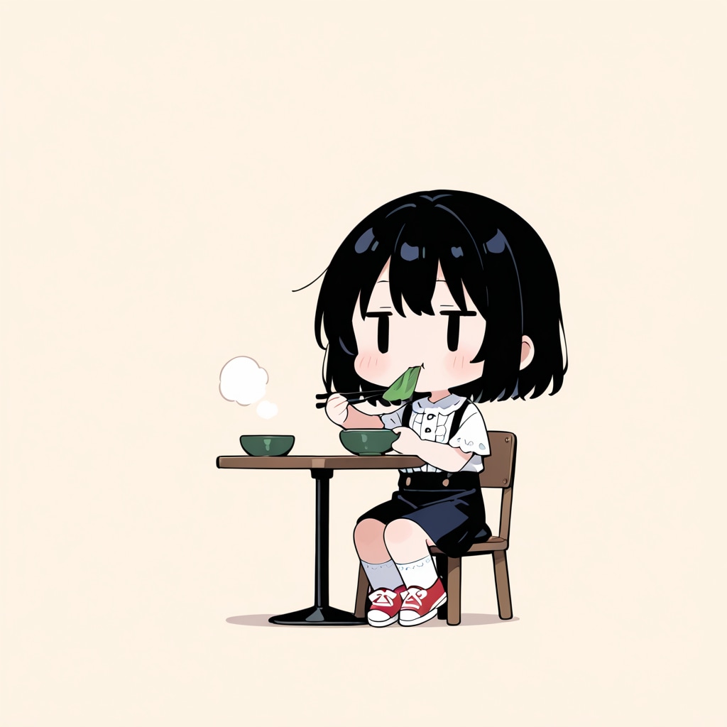 菜っ葉を食べる